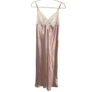 Gillian O’Malley Fairy Babydoll Slip Dress Cream Lace Champagne Satin Medium